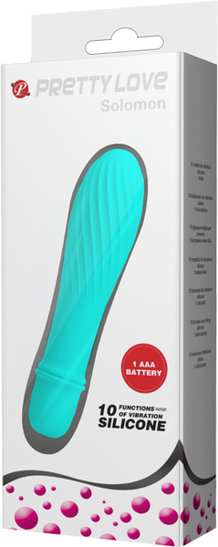 Pretty Love Solomon Silicone 10 Function Vibrator - Blue - ClubX